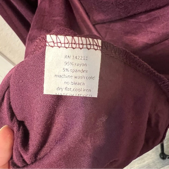 24Seven Apparel | Burgundy Bell Sleeve Tunic - Picture 5 of 10